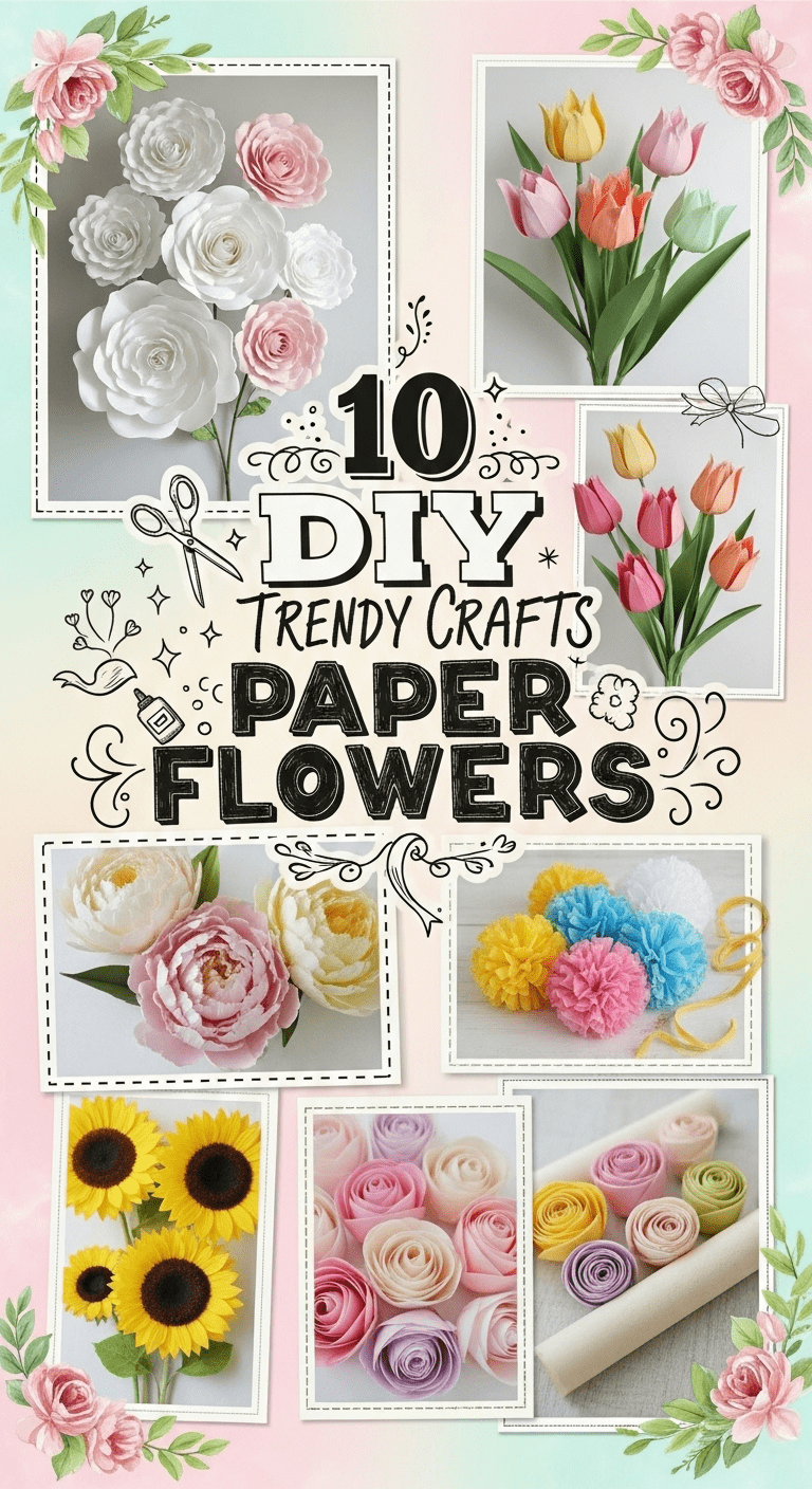 10 DIY Trendy Crafts Paper Flowers for Every Occasion